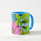 Mug Floral Bleu, Célèbre Citations Mug (Devant droit)