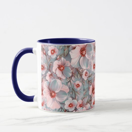 Mug Floral bleu doux (Gauche)