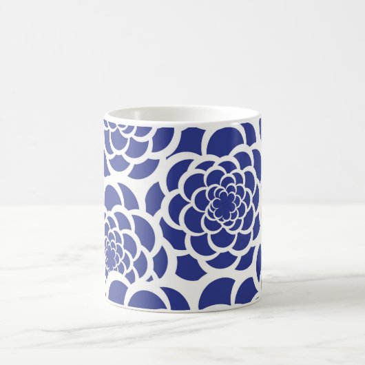 Mug floral bleu et blanc (Centre)