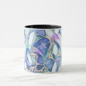 Mug Floral Bleu Et Faux Or (Centre)