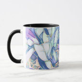 Mug Floral Bleu Et Faux Or (Gauche)