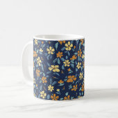 Mug floral bleu et jaune (Devant gauche)
