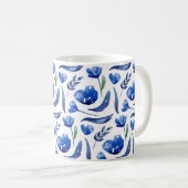 Mug Floral bleu. Fleurs de marine. Feminine botanique (Devant droit)