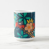 Mug Floral bleu foncé moderne (Centre)
