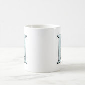 Mug Floral bleu Imprimer H monogramme initiales Coffee (Centre)