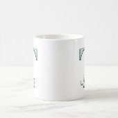 Mug Floral bleu Imprimer T initiales monogramme Café M (Centre)