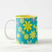 Mug floral bleu jaune (Gauche)