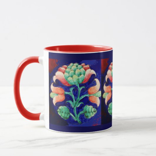 Mug FLORAL, bleu rose vert (Gauche)