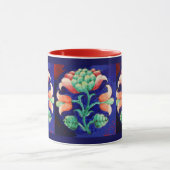 Mug FLORAL, bleu rose vert (Centre)