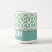 Mug Floral bleu-vert et crème mignon (Centre)