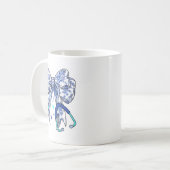 Mug Floral Blue Coquette Bow Nurse Stethoscope Medical (Devant gauche)