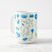 Mug Floral blue folk art pattern (Devant gauche)
