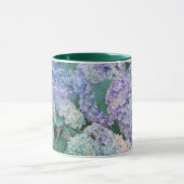 Mug Floral Blue Hydrangea Monogramme Nom Script (Centre)