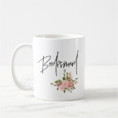 Mug Floral Blush et Rose Gold Bridesmaid (Gauche)