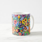 Mug Floral bohème coloré (Devant droit)