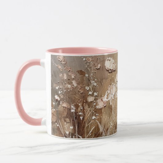 Mug Floral Boho Beige Blanc (Gauche)