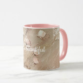 Mug Floral Boho Beige Blanc (Devant droit)