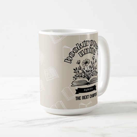 Mug Floral "Booktroverts Unite" (Devant droit)