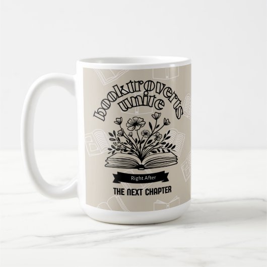 Mug Floral "Booktroverts Unite" (Gauche)