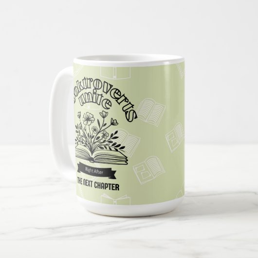Mug Floral "Booktroverts Unite" (Devant gauche)