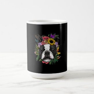 Mug Floral Boston Terrier Chien Spring Amoureux de les