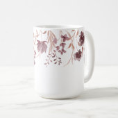 Mug Floral Botanique Feuillage Tendance Monogrammé (Devant droit)