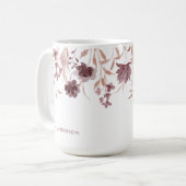 Mug Floral Botanique Feuillage Tendance Monogrammé (Devant gauche)