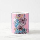 Mug floral bougie bougie bleu pourpre peint à la m (Centre)
