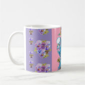 Mug floral bougie bougie bleu pourpre peint à la m (Gauche)