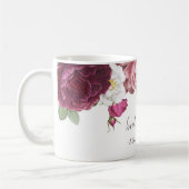 Mug Floral Bourgogne Mariage Bridesmaid (Gauche)