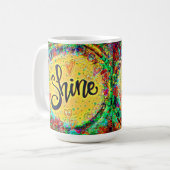 Mug Floral brillant Plutôt Inspirant Jaune amusant (Devant gauche)