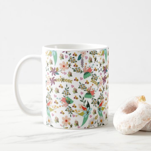 Mug floral Bumblebee (Avec donut)