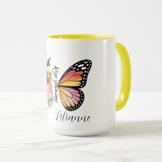 Mug Floral Butterfly Design  (Devant droit)