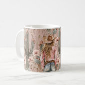 Mug Floral cactus rose cowgirl occidentale (Devant gauche)