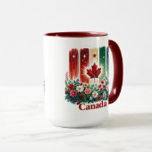 Mug Floral Canada Day | Cute Canadian  (Devant droit)