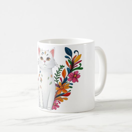 Mug Floral Cat (Devant droit)