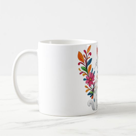Mug Floral Cat (Gauche)