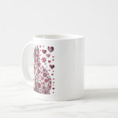 Mug Floral Cat Heart Romantic Aesthetic Love Art (Devant gauche)
