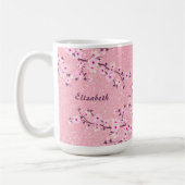 Mug Floral Cerisier Fleur Monogramme Parties scintilla (Gauche)