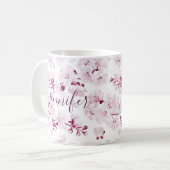 Mug Floral Cerisier Fleur Sakura Nom personnalisé Fill (Devant gauche)