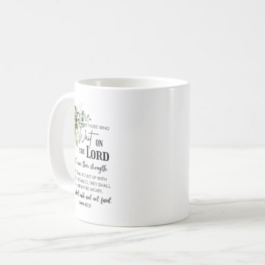 Mug Floral Ceux Qui Attendent Sur Le Seigneur Bible Ve (Devant gauche)