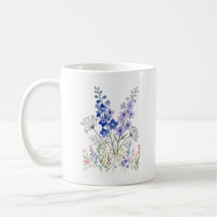 Mug Floral Champêtre Bleu & Lavande – Fleurs Délic