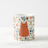 Mug Floral Chat Orange Mignon | Art Populaire Scan (Centre)