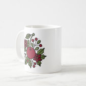 Mug Floral cherry with poinsettia festive botanical (Devant gauche)