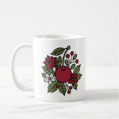 Mug Floral cherry with poinsettia festive botanical (Gauche)