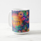 Mug Floral coloré Choisir heureux (Devant gauche)