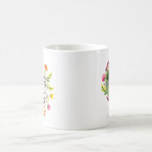 Mug Floral Custom Bonne photo d'anniversaire (Centre)
