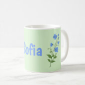 Mug Floral daisy modern personalized cute elegant blue (Devant droit)