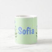 Mug Floral daisy modern personalized cute elegant blue (Centre)