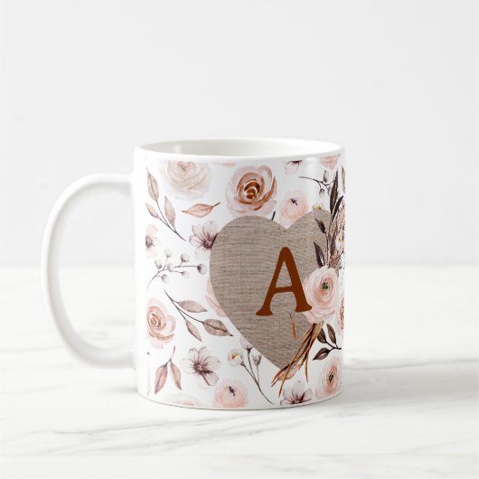 Mug Floral d'aquarelle rétro (Gauche)